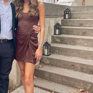 Zara Brown Corset Dress